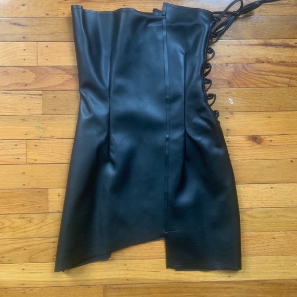 ✨SOLD✨on another site. Mini Faux Leather Dress - Picture 3 of 5